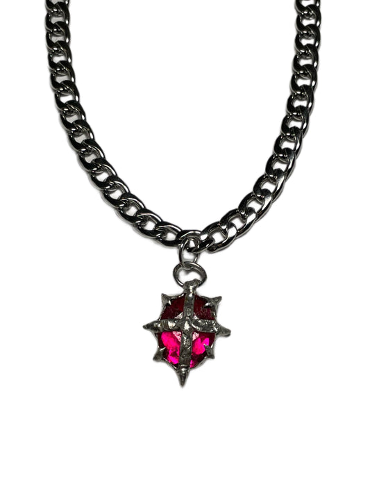 Pink Crossed Necklace